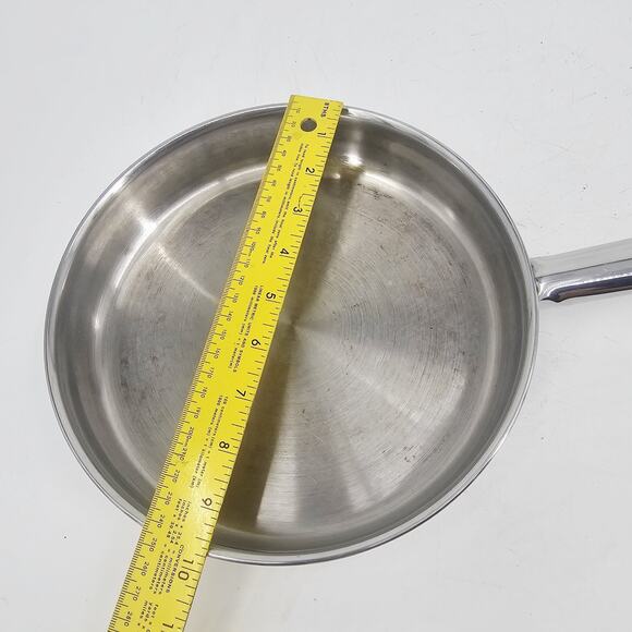 Revere Ware 10" Skillet Frying Pan SM031 Stainless Steel Copper Bottom NO LID - Picture 3 of 7